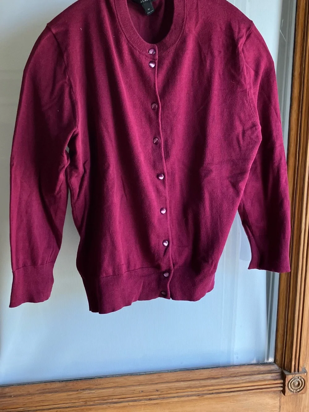 J. Crew Jackie Deep Burgundy Button-Front Cardigan